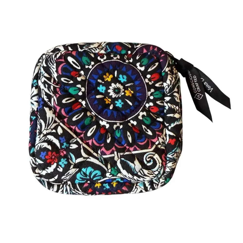 Vera Bradley STAINED GLASS MEDALLION Double Compartment Jewelry Zip Bag